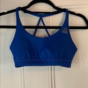 Blue Reebok sports bra